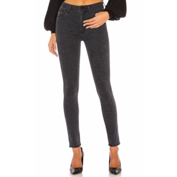 Mother High Waisted Looker Skinny Jeans Bad Cat Stretch Grey/Black Sz 34 New - Picture 1 of 15